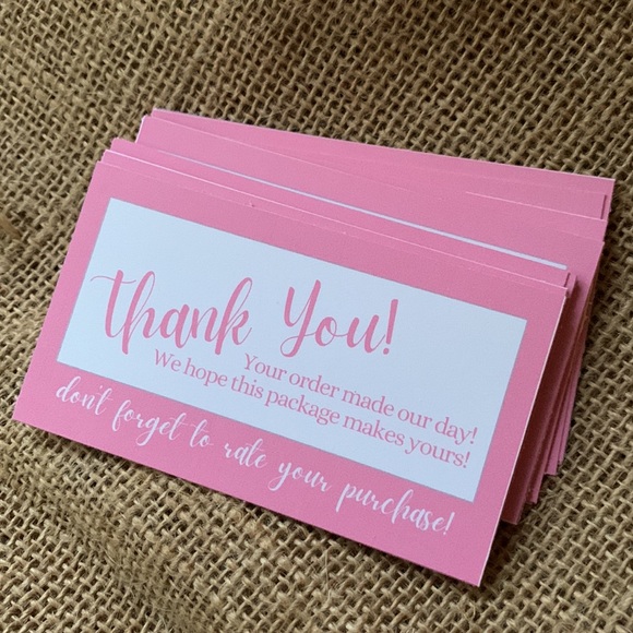 Other - 25 Pk Thank You Cards 3.5x2” with Reminder to Rate Purchase